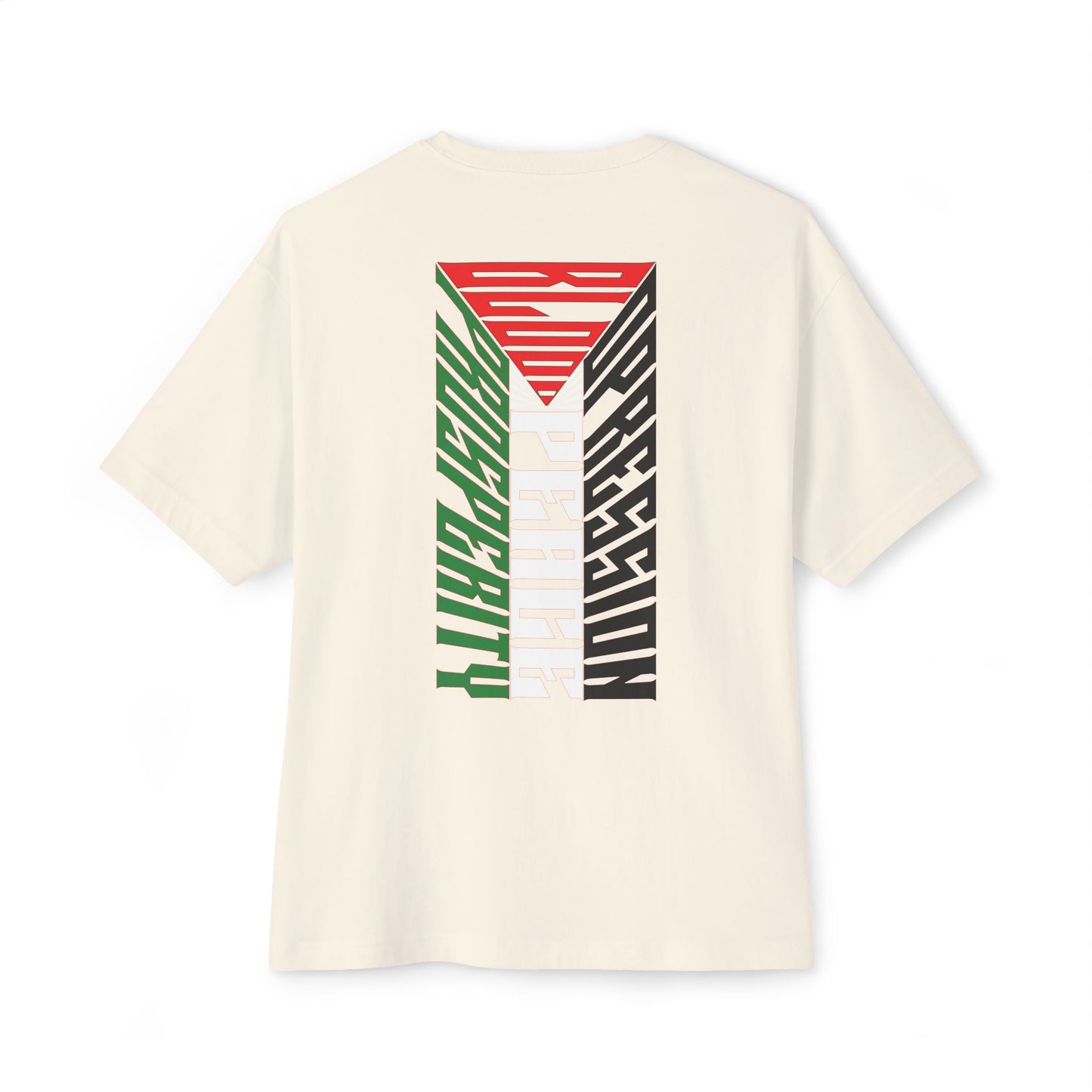 Palestinian Flag Blood Peace Prosperity Oversized Tee – Freedom & Solidarity Shirt - F&BPD