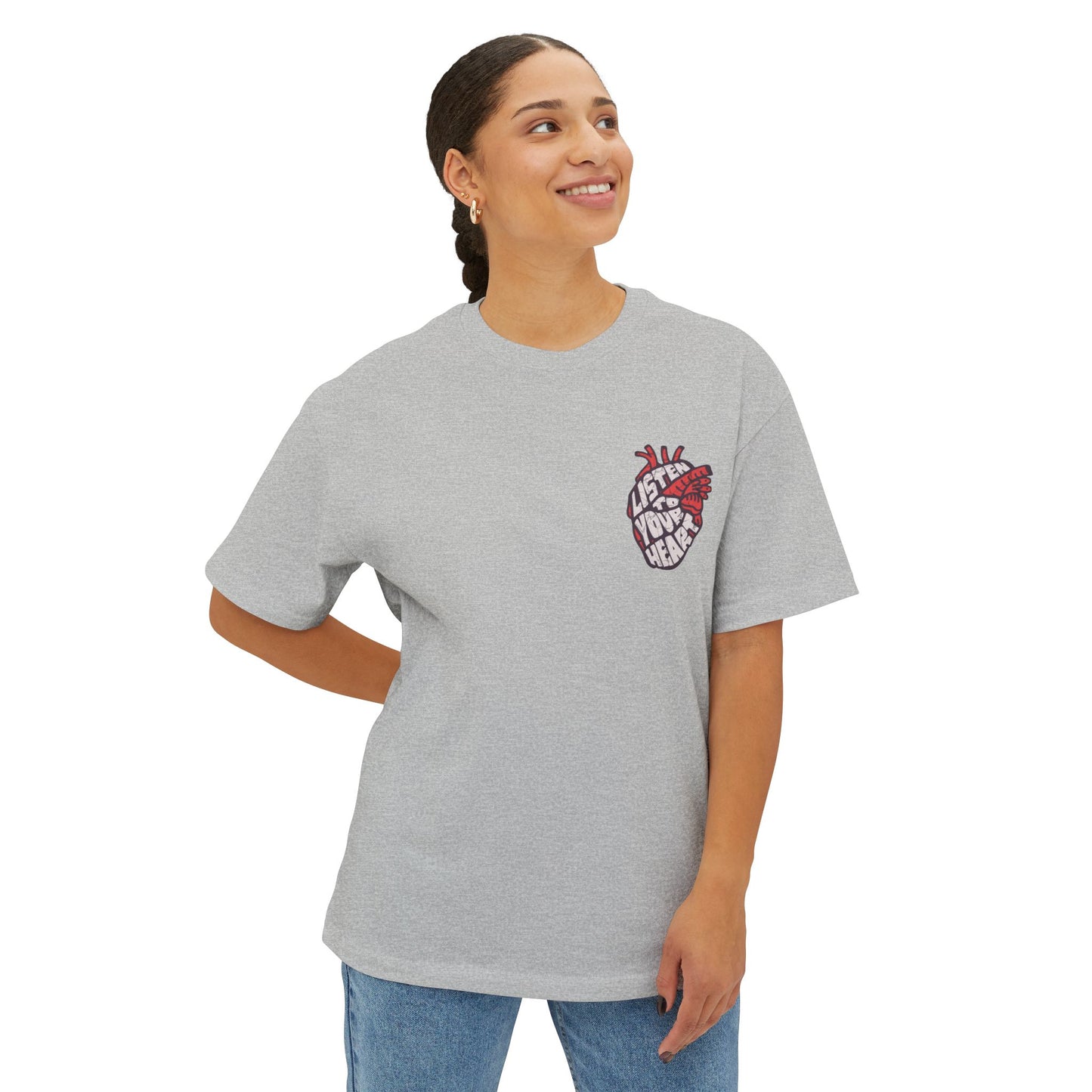 FPD - Listen to Your Heart Oversized Tee — Intuition & Emotion Statement Shirt