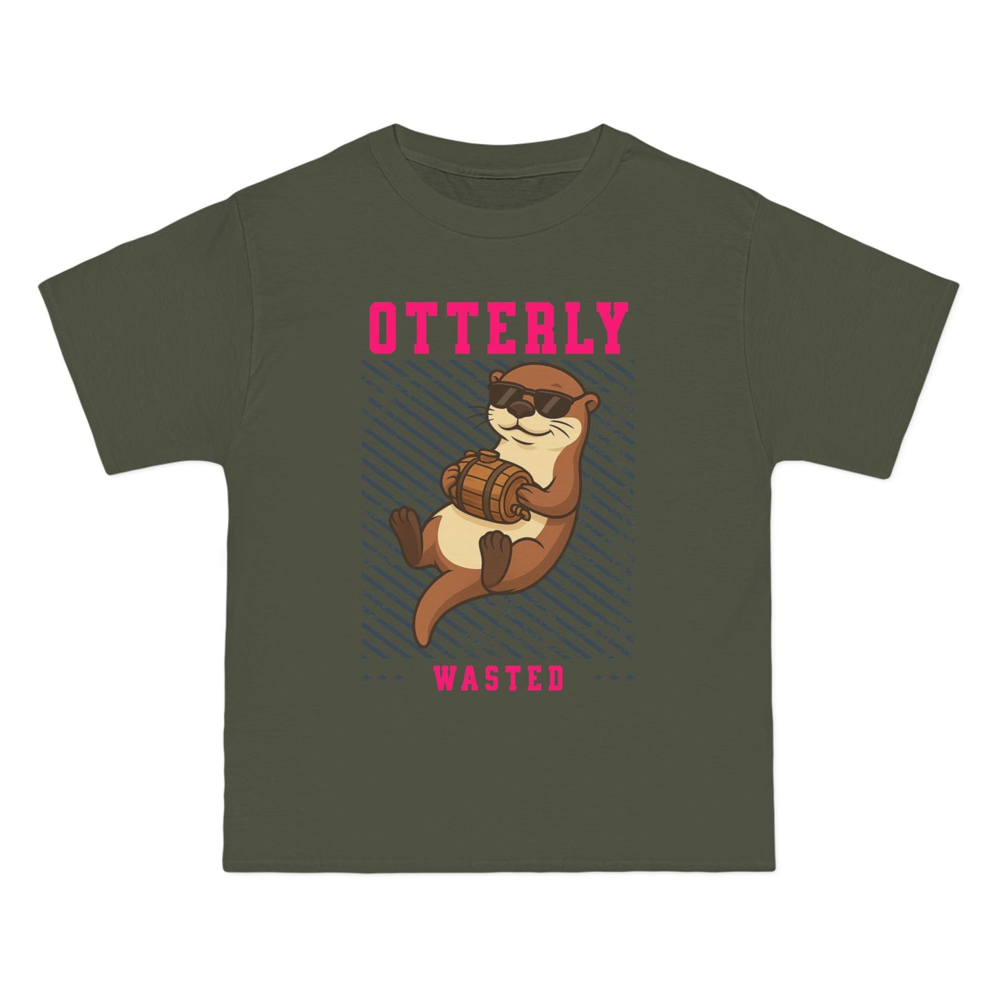 Otterly Wasted Oversized T-Shirt – Funny Animal Pun Graphic Tee | Custom Beer Party Print