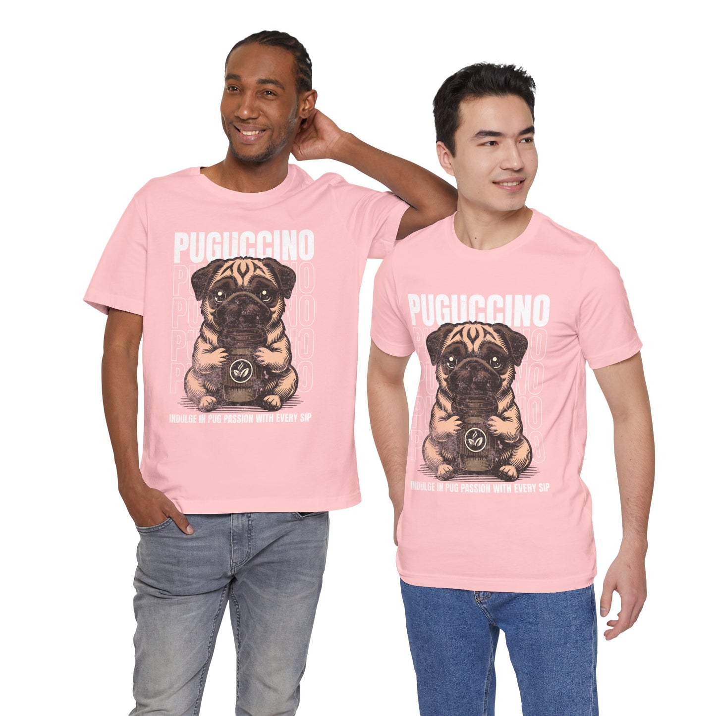 FPD - Unisex T-shirt - Puguccino Tee – Coffee & Pug Lover Statement Shirt