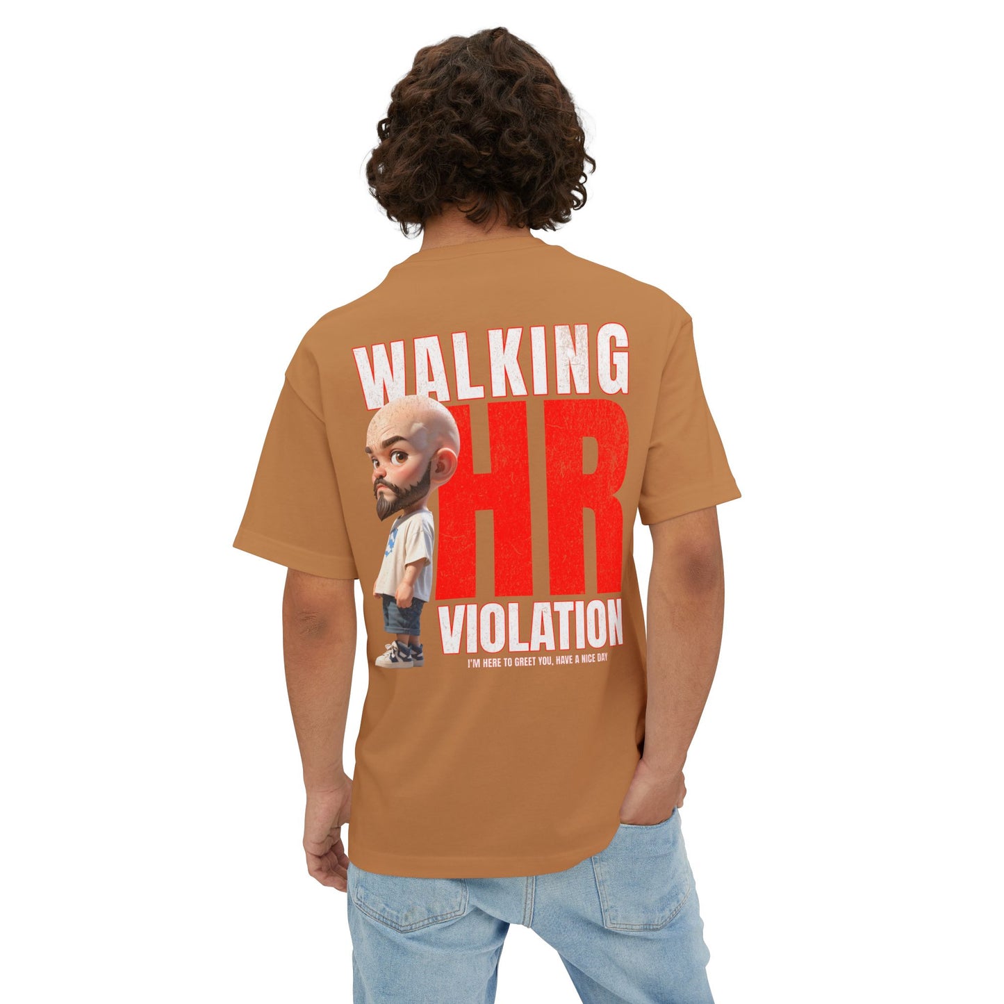 Walking HR Violation Oversized Tee – Bold Corporate Humor Graphic Shirt