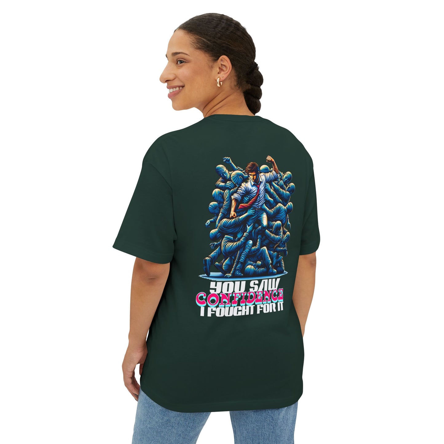 F&BPD - I Fought for Confidence Oversized Tee – Empowerment Streetwear