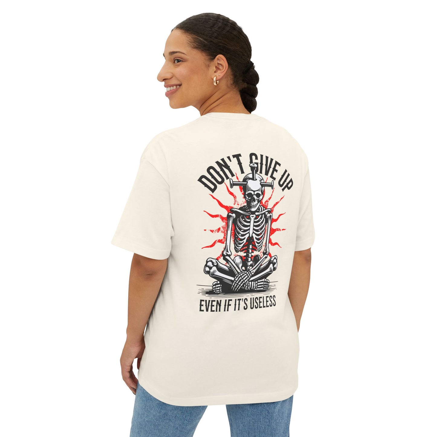 F&BPD - Don’t Give Up Oversized Tee – Grit & Resilience Statement Shirt