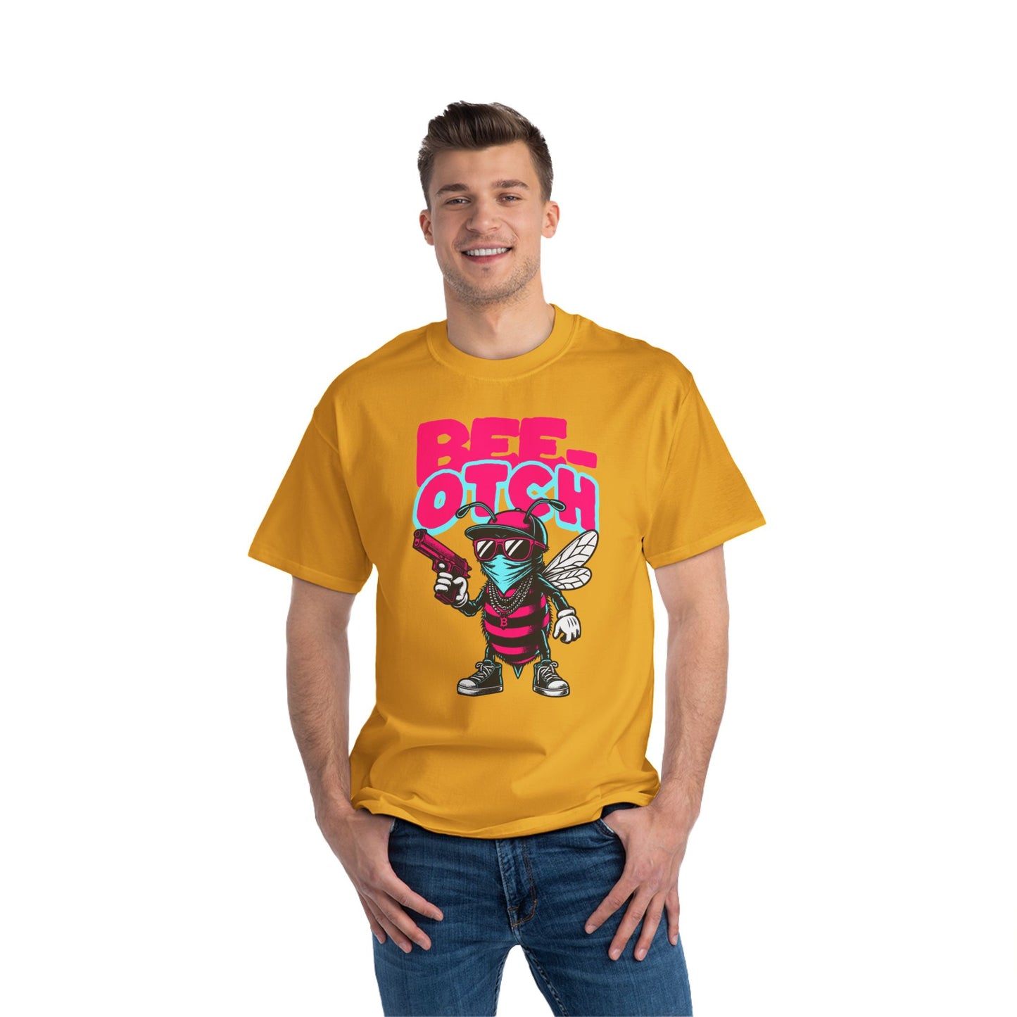 Bee-otch Oversized Graphic T-Shirt – Funny Streetwear Print Tee for Men & Women