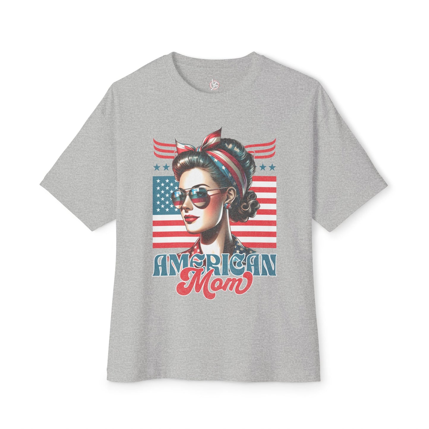 American Mom Oversized T-Shirt – Relaxed Patriotic Style for Moms