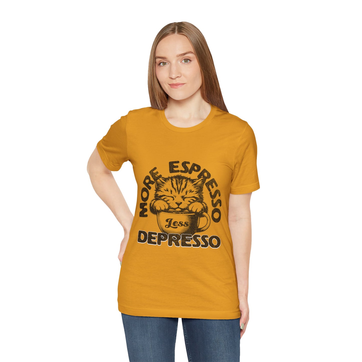 FPD - Unisex T-shirt - More Espresso Less Depresso Tee – Coffee Humor Statement Shirt