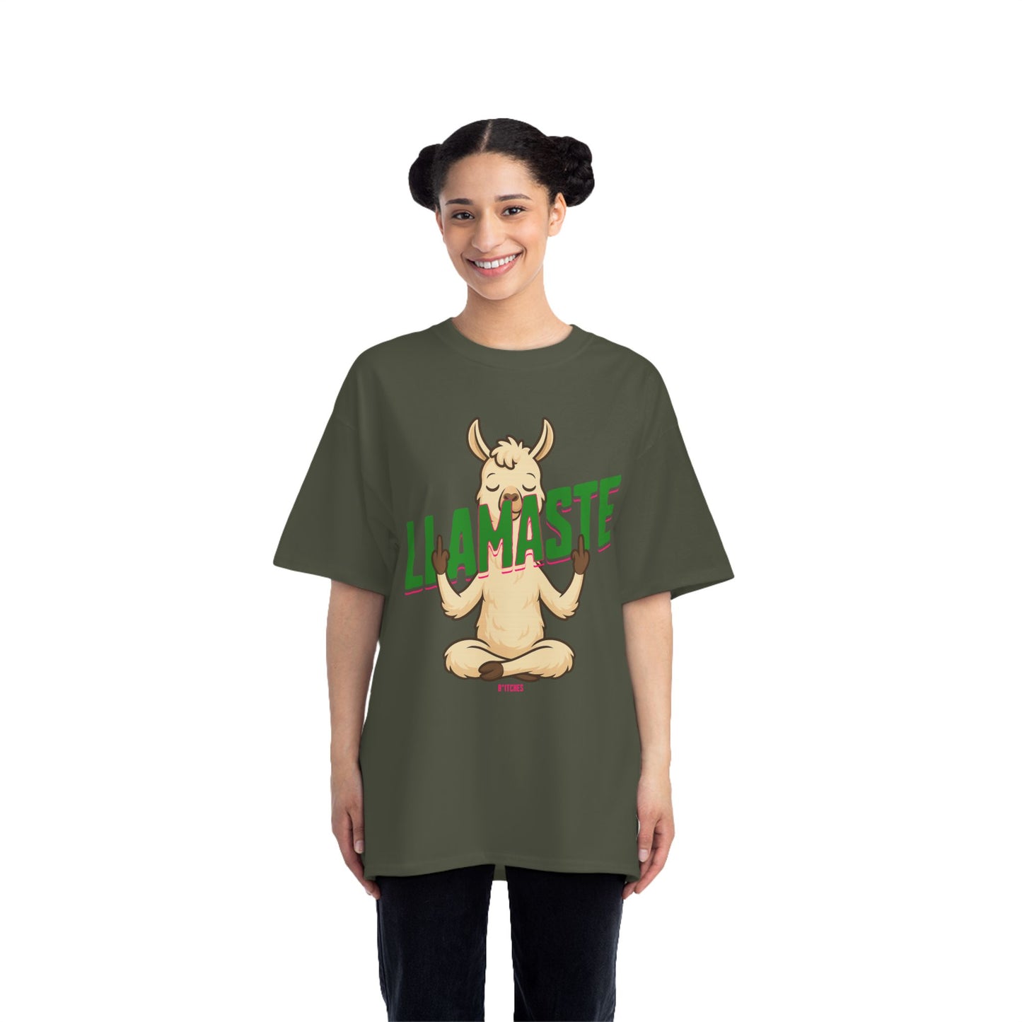 Funny Oversized T-Shirt Print – Yoga Llama Graphic Tee for Men & Women
