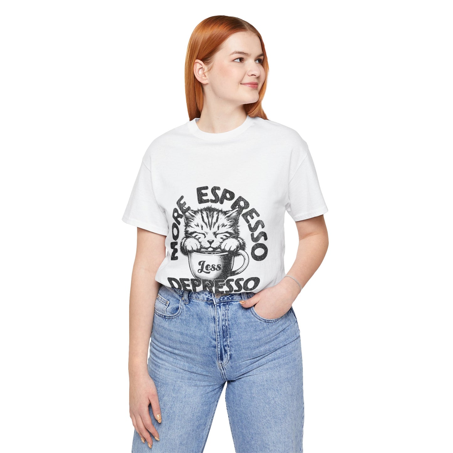 FPD - Unisex T-shirt - More Espresso Less Depresso Tee – Coffee Humor Statement Shirt