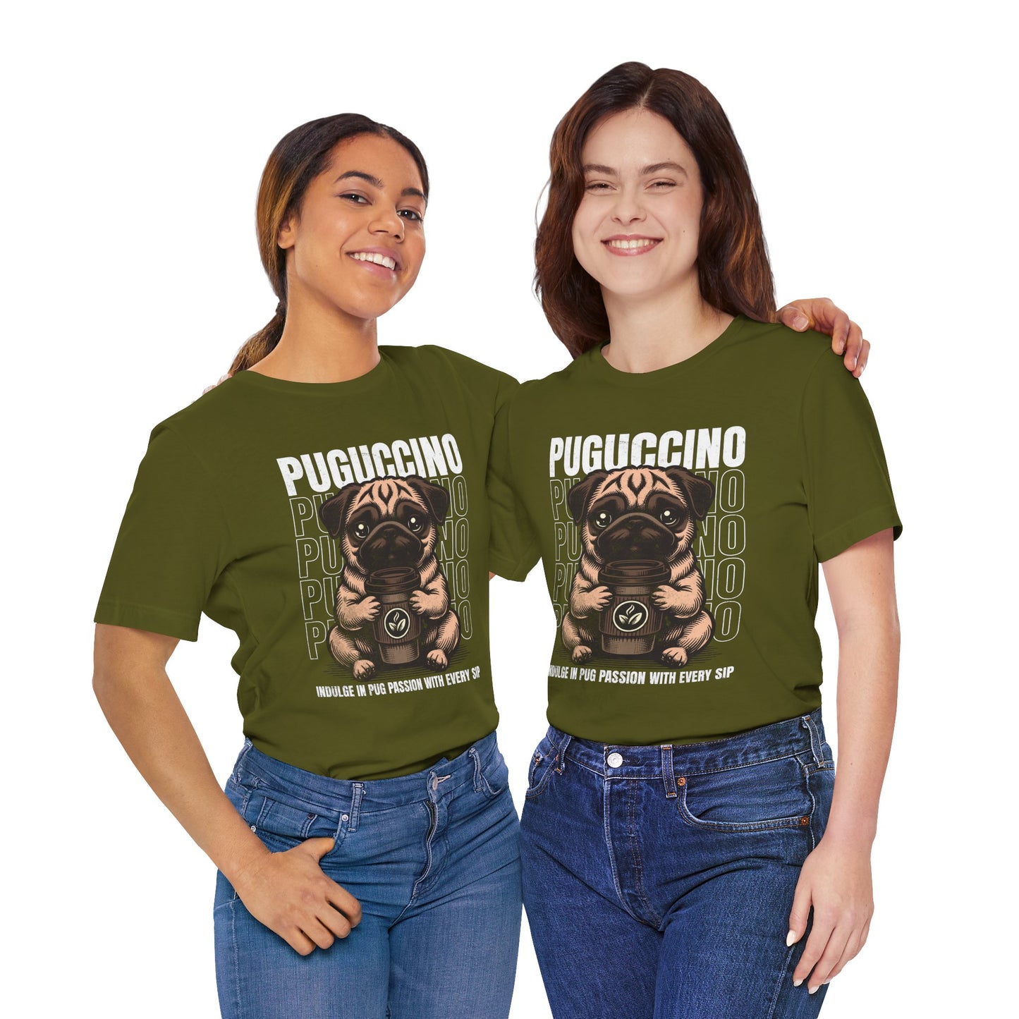 FPD - Unisex T-shirt - Puguccino Tee – Coffee & Pug Lover Statement Shirt