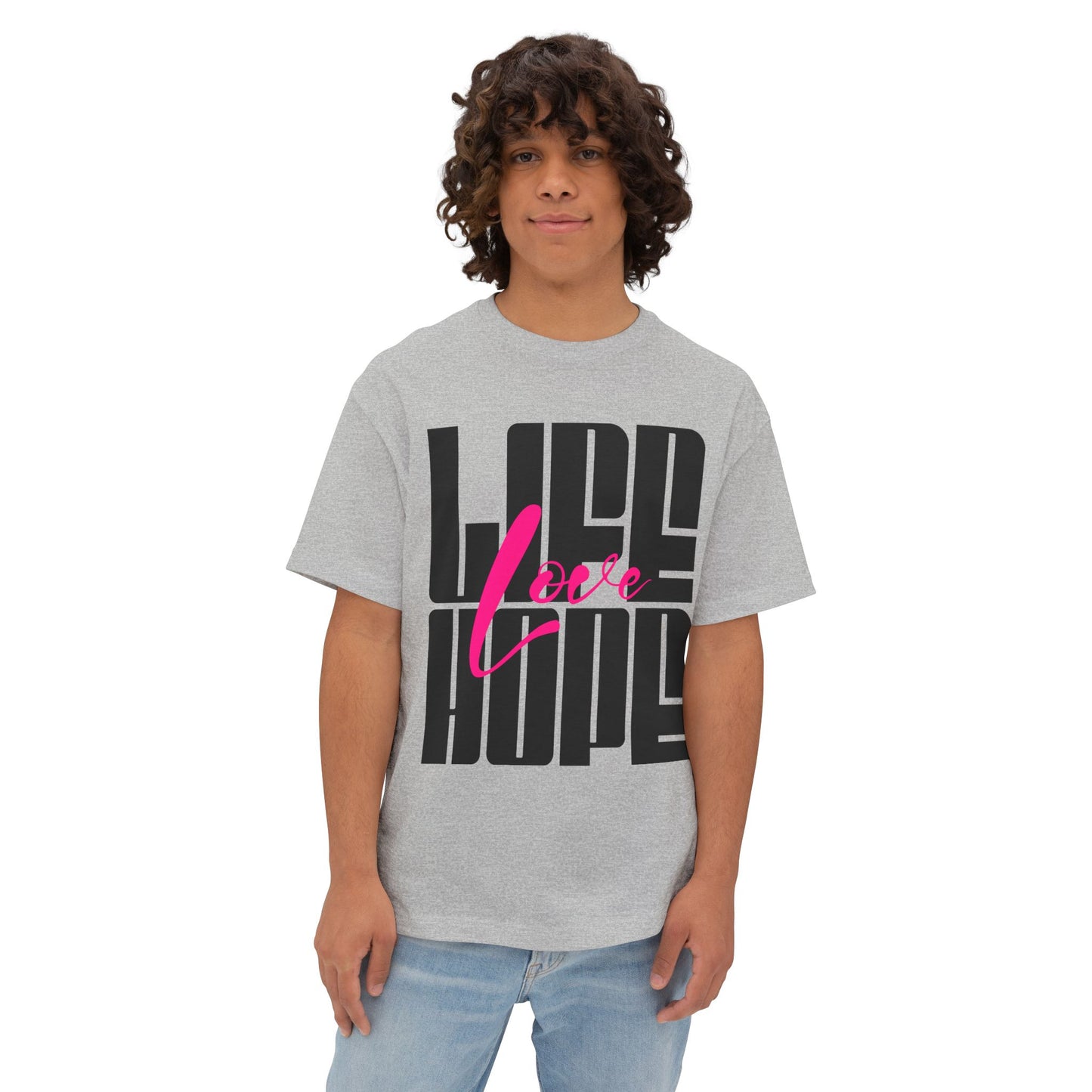 FPD - Love Life Hope Oversized Tee — Affirmation & Faith Statement Shirt
