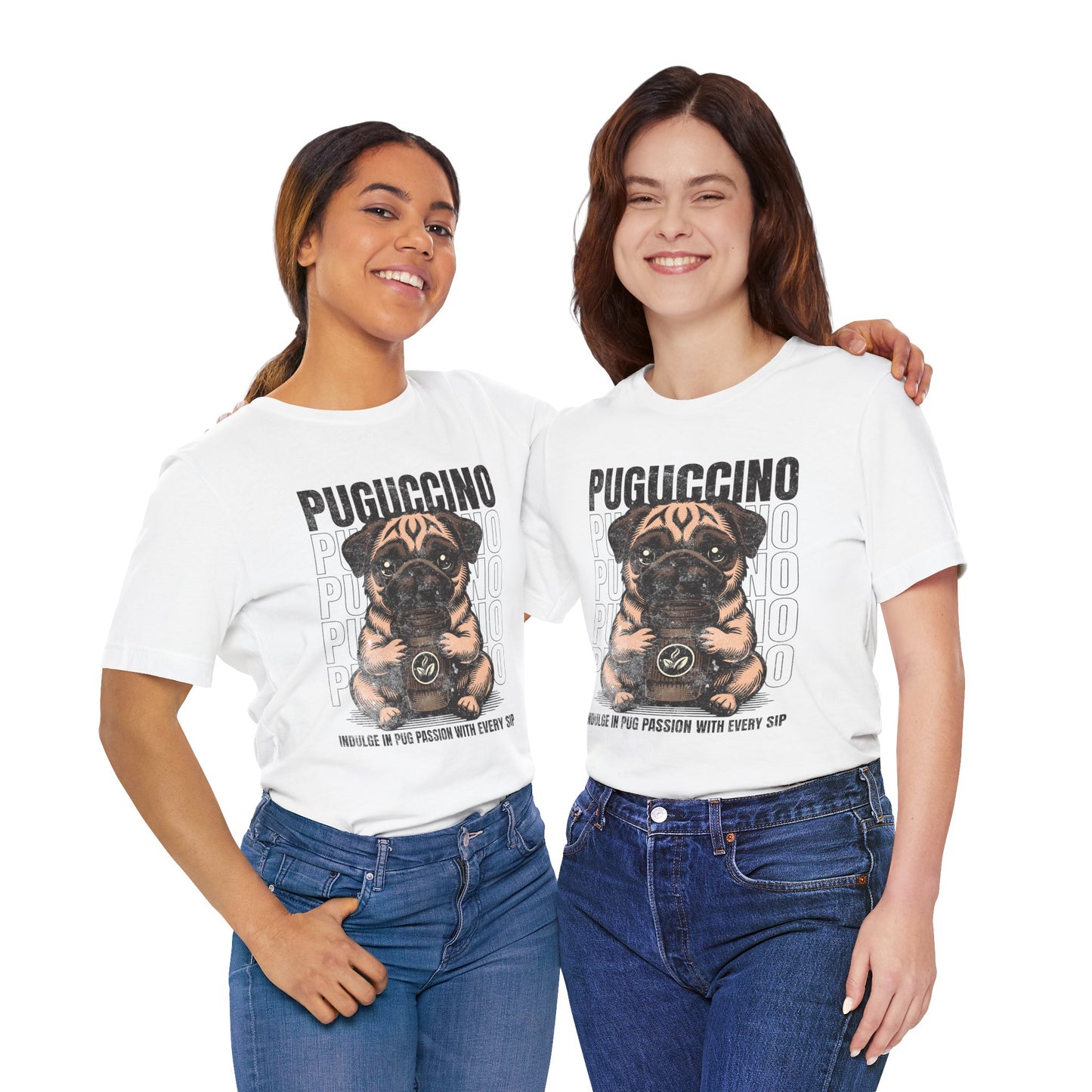 FPD - Unisex T-shirt - Puguccino Tee – Coffee & Pug Lover Statement Shirt
