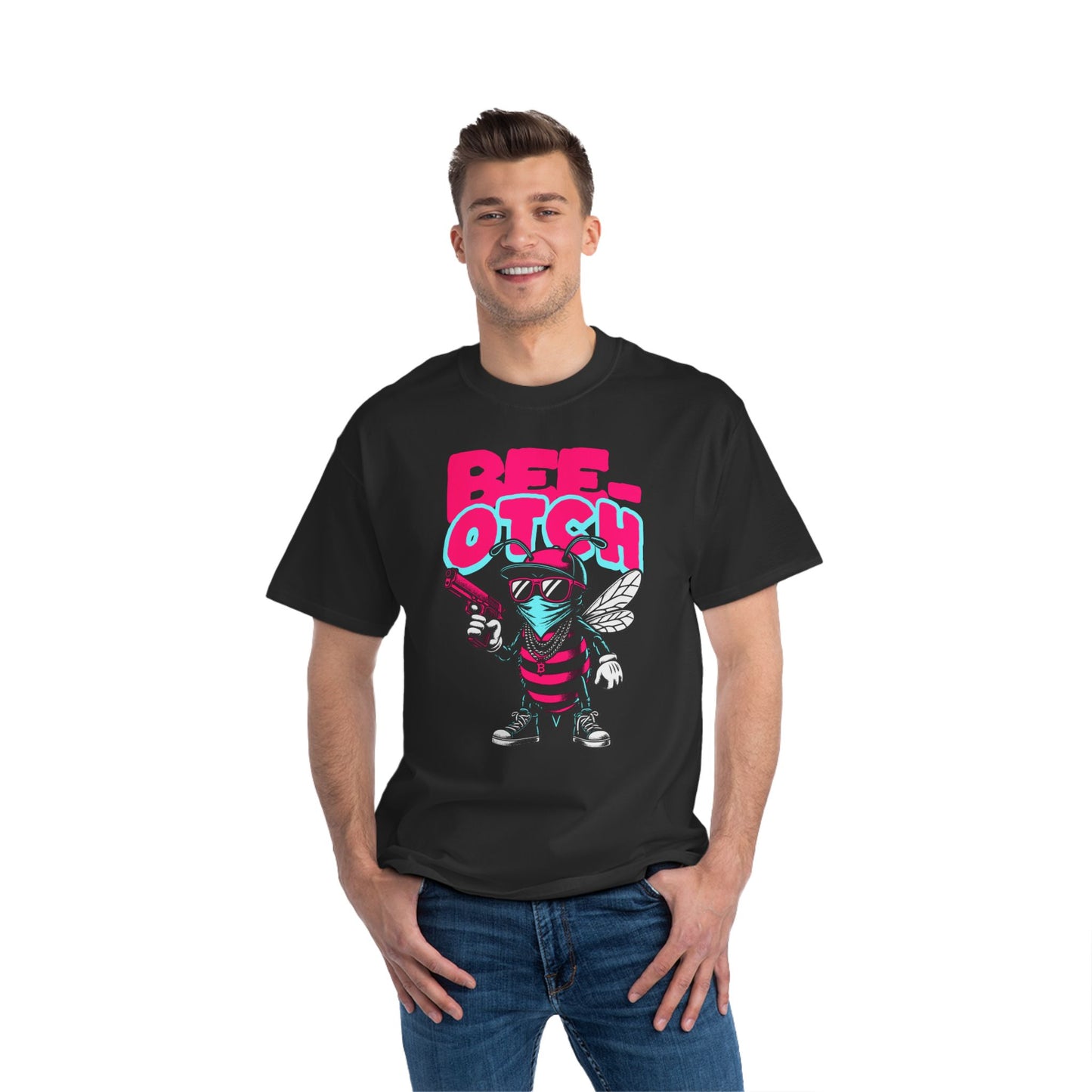 Bee-otch Oversized Graphic T-Shirt – Funny Streetwear Print Tee for Men & Women