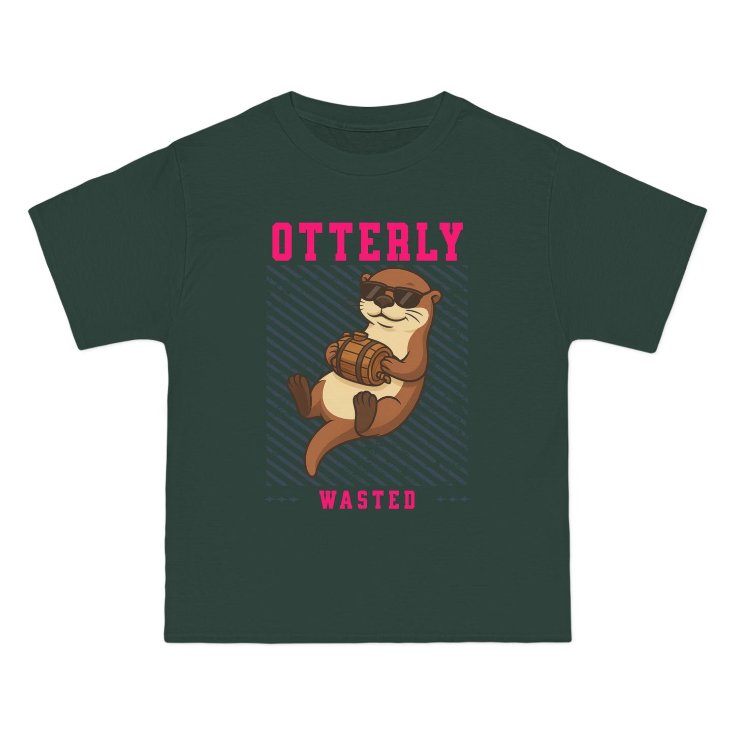 Otterly Wasted Oversized T-Shirt – Funny Animal Pun Graphic Tee | Custom Beer Party Print