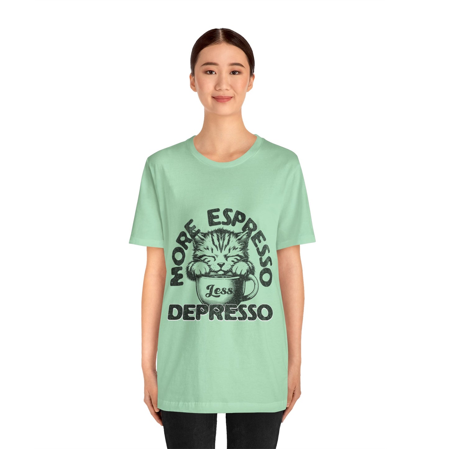 FPD - Unisex T-shirt - More Espresso Less Depresso Tee – Coffee Humor Statement Shirt
