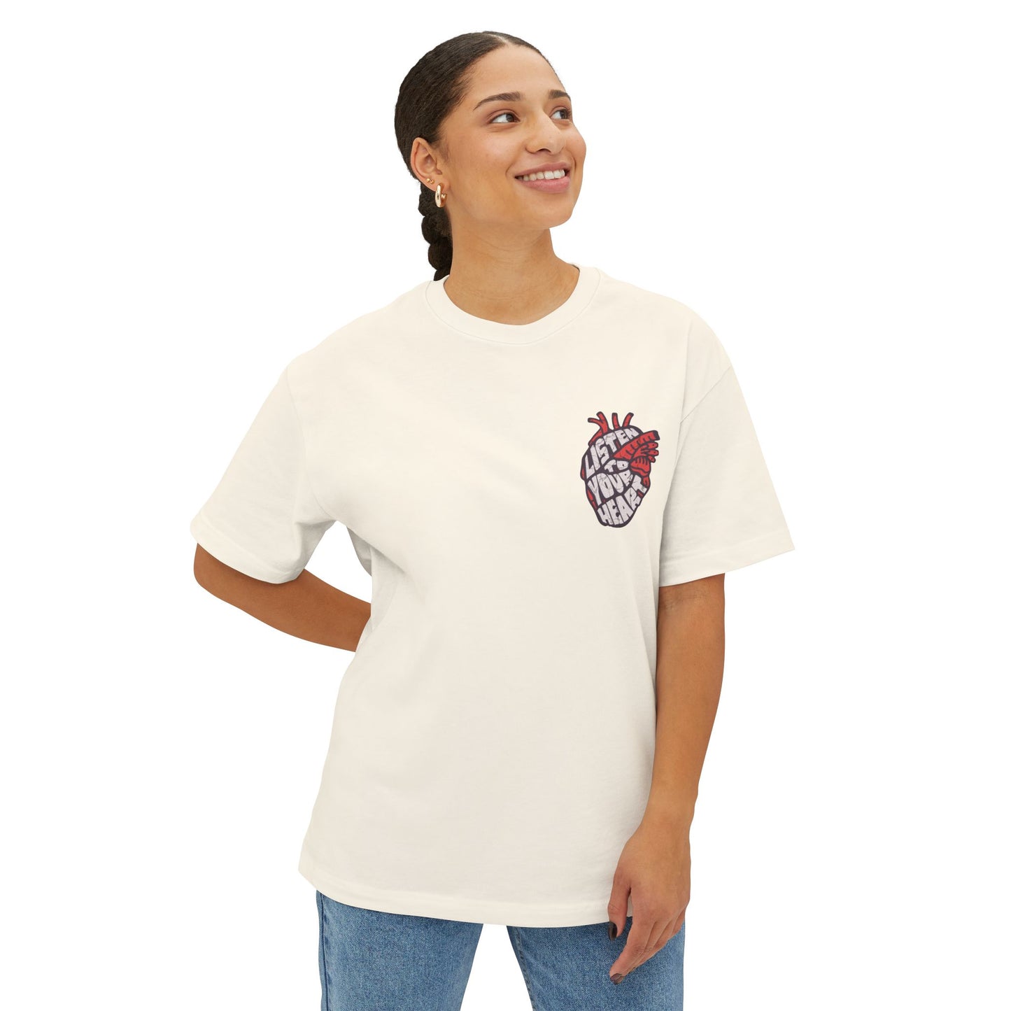 FPD - Listen to Your Heart Oversized Tee — Intuition & Emotion Statement Shirt