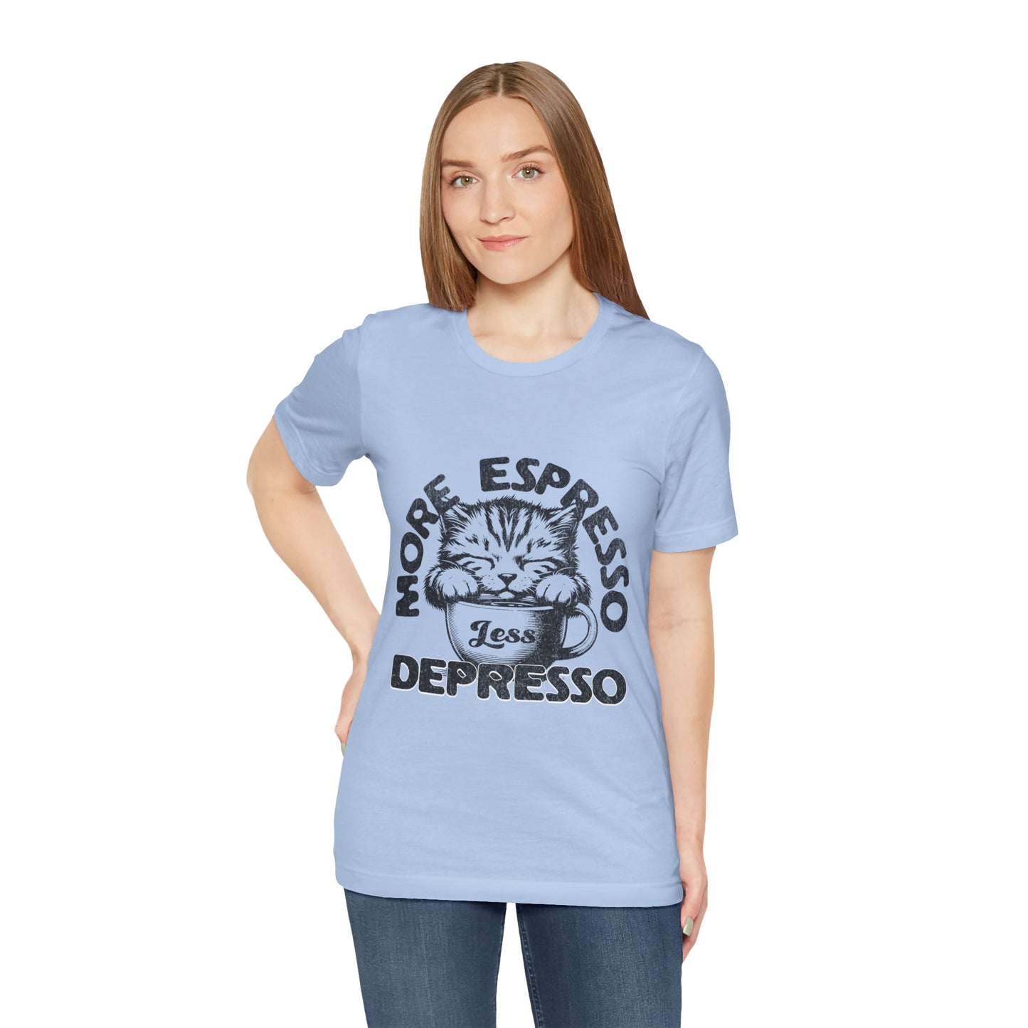 FPD - Unisex T-shirt - More Espresso Less Depresso Tee – Coffee Humor Statement Shirt