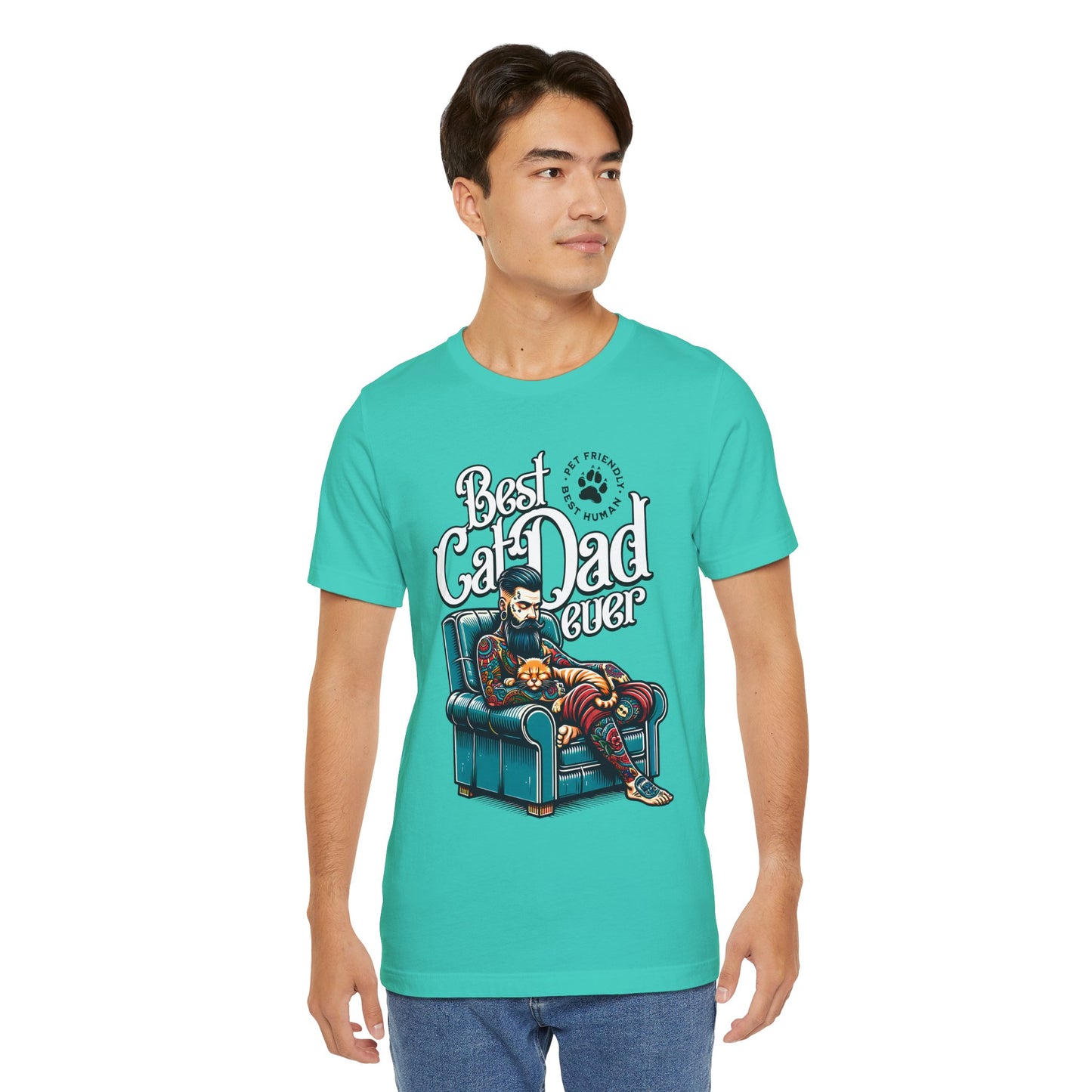 Best Cat Dad Ever Unisex T-Shirt – Perfect Gift for Cat Lovers - FPD