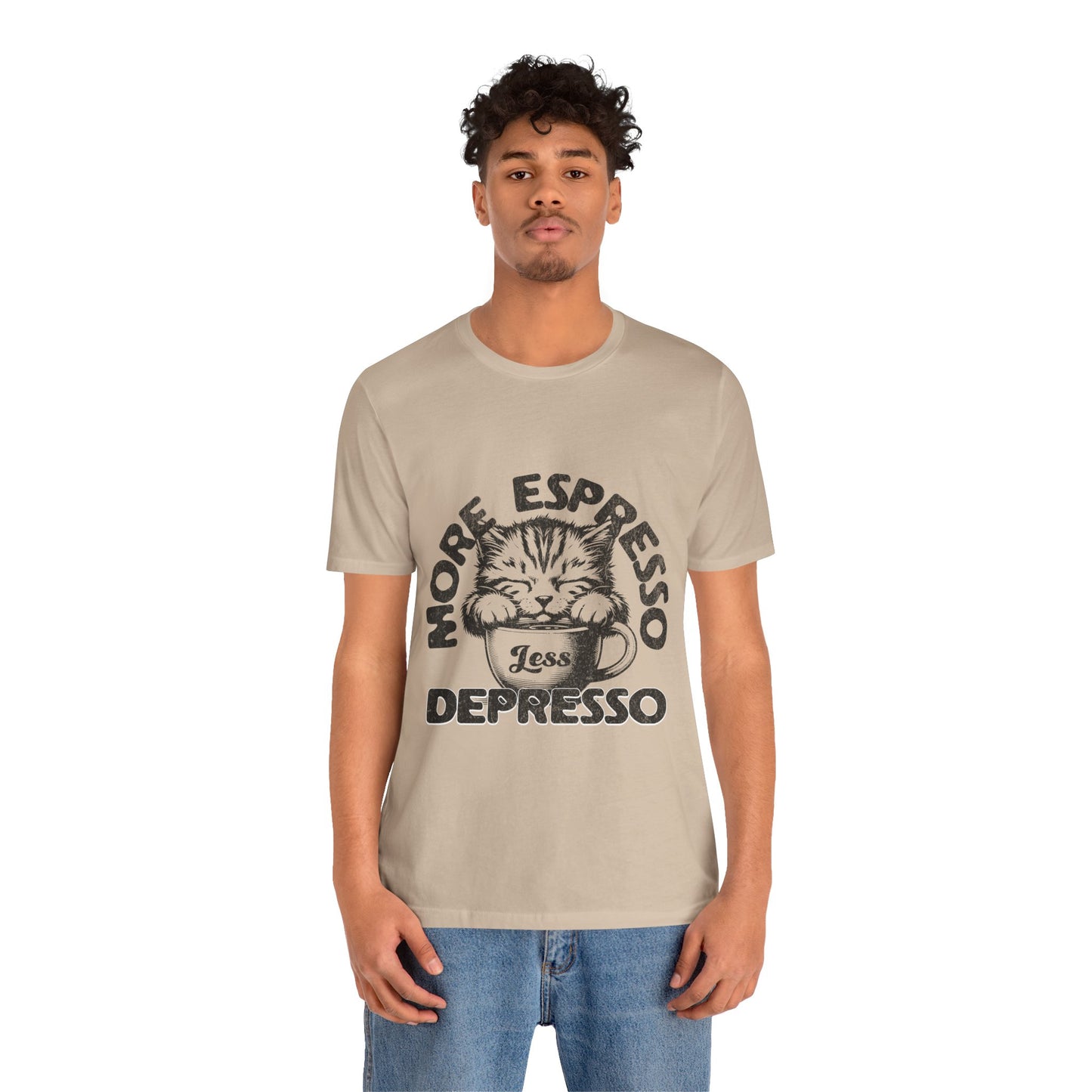 FPD - Unisex T-shirt - More Espresso Less Depresso Tee – Coffee Humor Statement Shirt