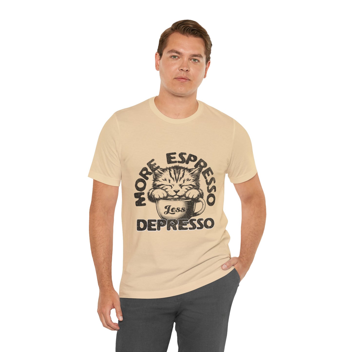 FPD - Unisex T-shirt - More Espresso Less Depresso Tee – Coffee Humor Statement Shirt