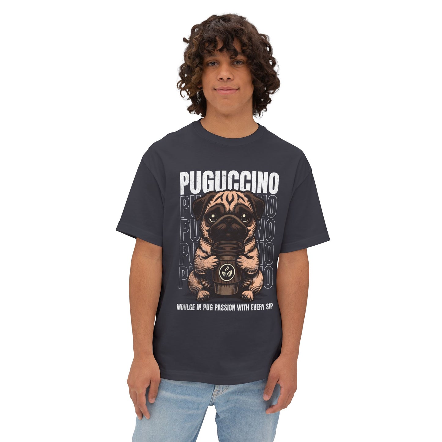FPD - Puguccino Oversized Tee – Coffee & Pug Lover Streetwear