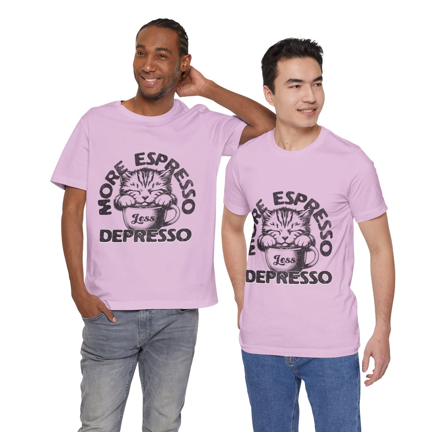 FPD - Unisex T-shirt - More Espresso Less Depresso Tee – Coffee Humor Statement Shirt