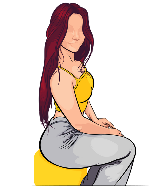 Character & Human Faces Model 11 digital artwork featuring vibrant, flowing lines and engaging colors.