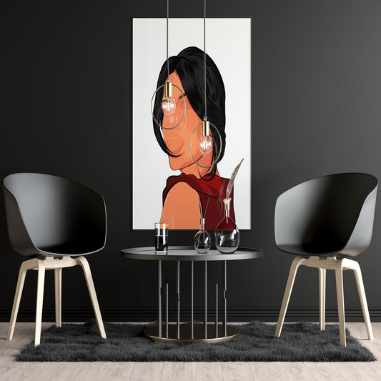 Character & Human Faces Model 15 art in modern room setting.