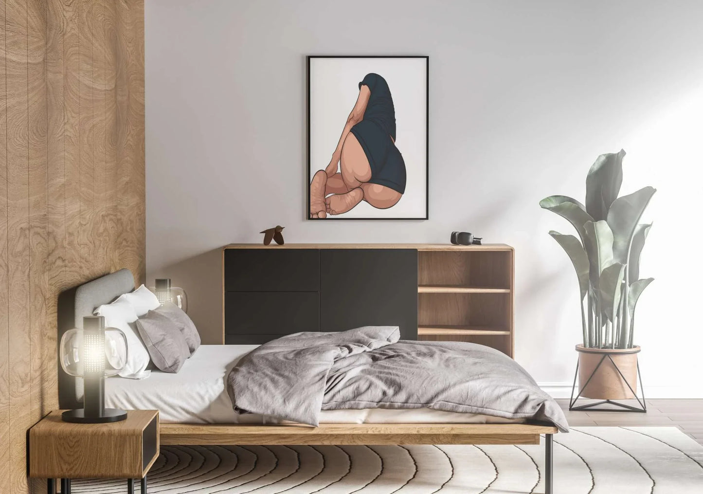 Baked Art - Model 103: Modern digital artwork of a figure in a relaxed pose, showcasing intricate shading and polished coloring, ideal for contemporary collectors.