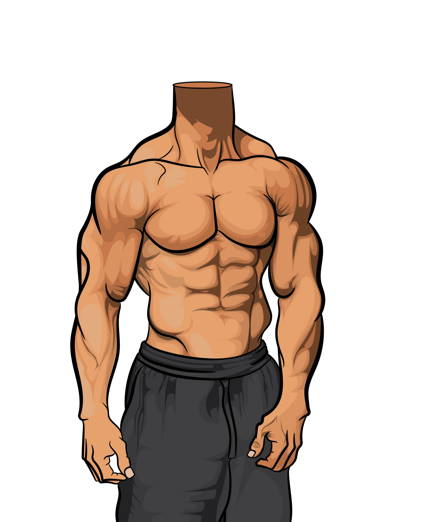 Athletic Model 159 - Headless Muscular Male Model – Digital Art for Fitness Designs