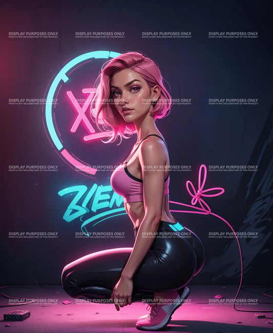 Athletic Model 41 - Dynamic Squat Pose – Headless Athletic Woman Digital Art (PNG & AI)