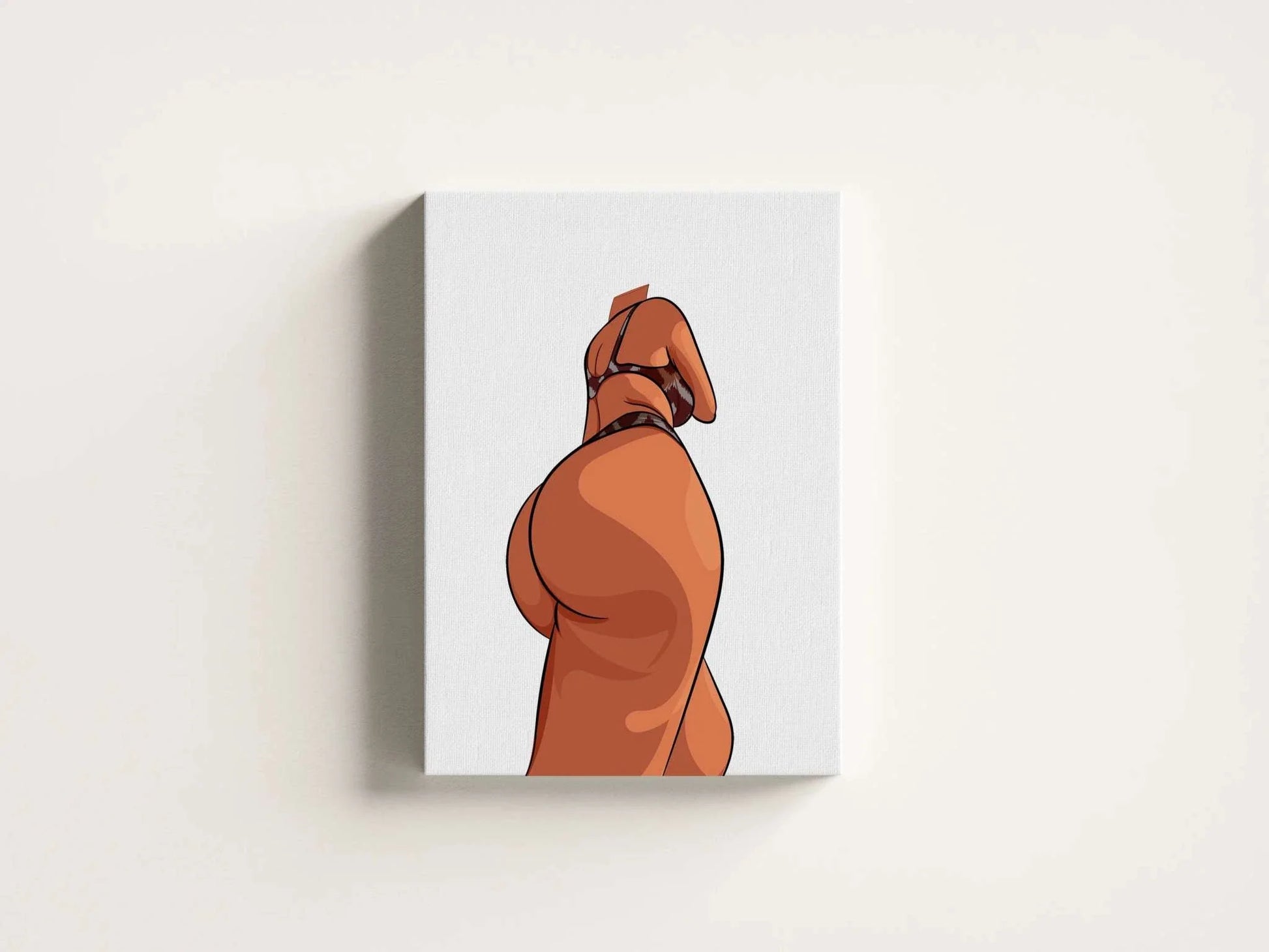 Model 10 - Baked Art digital illustration on canvas, featuring a sensual figure in lingerie with a minimalist backdrop.