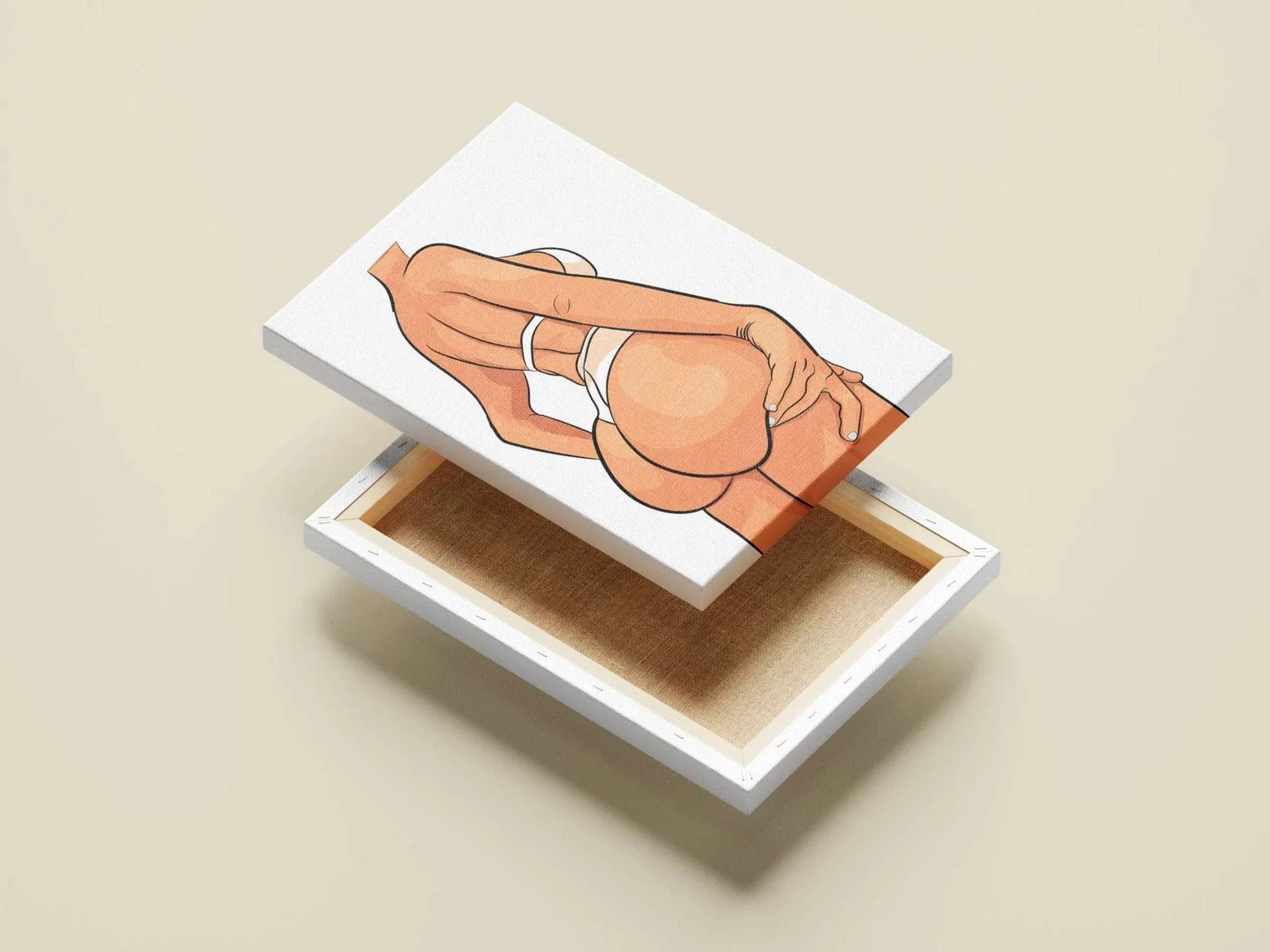 Baked art depicting a confident figure in a white bikini, showcasing intricate shading and realism.