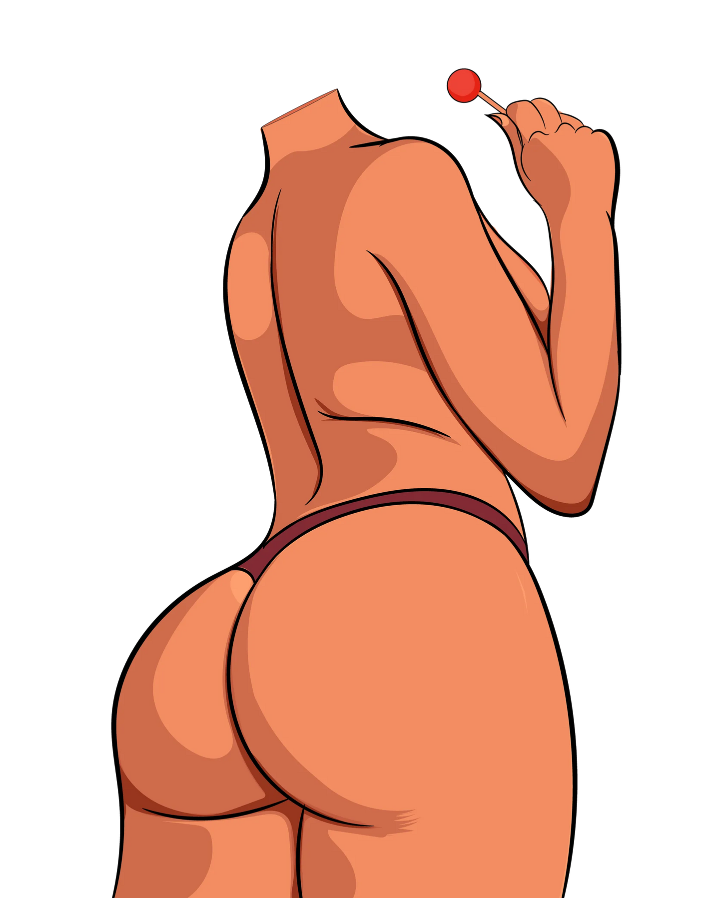 Lingerie Model 12 baked art design with red lollipop accent.