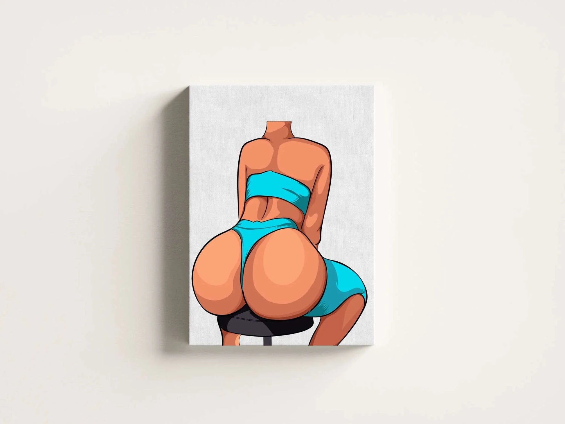 Vibrant blue bikini model artwork by Digitalized Arts, emphasizing anatomy and elegance, perfect for modern digital projects.