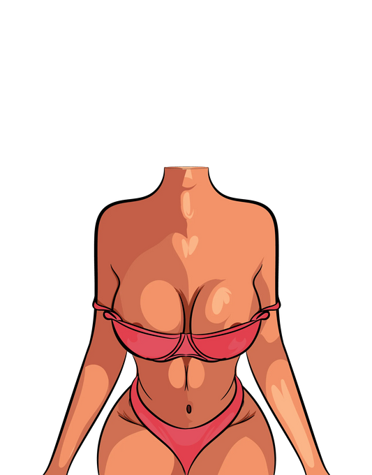 Model 18 digital baked art in a stylish red bikini, showcasing elegance and intricate detailing.