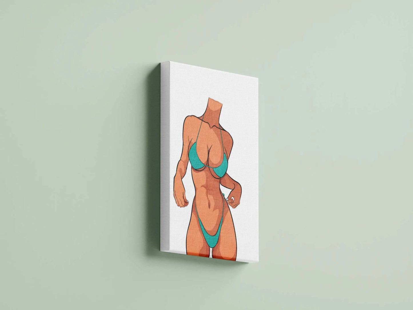 Bikini Model 19 digital art on canvas displaying lifelike anatomy and intricate details, perfect for creative projects.