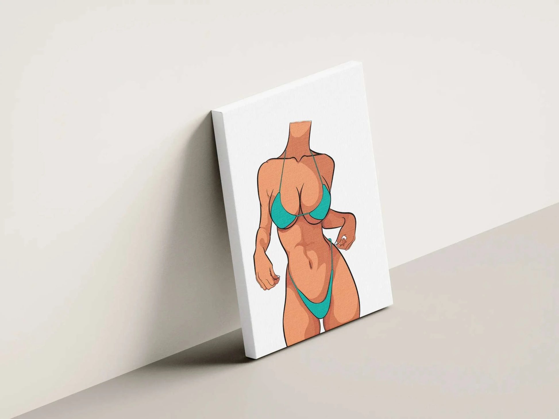 Bikini Model 19 digital art canvas, showcasing lifelike anatomy and refined details.