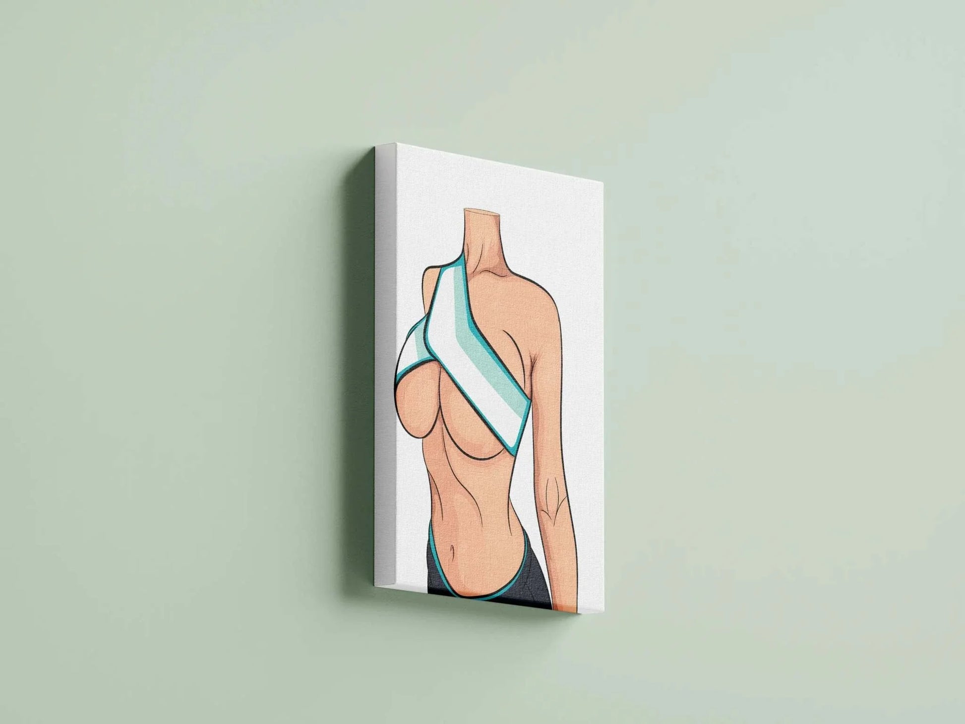 Model 22 - Baked Art canvas featuring an athletic figure in a modern top, ideal for fitness-themed digital projects.