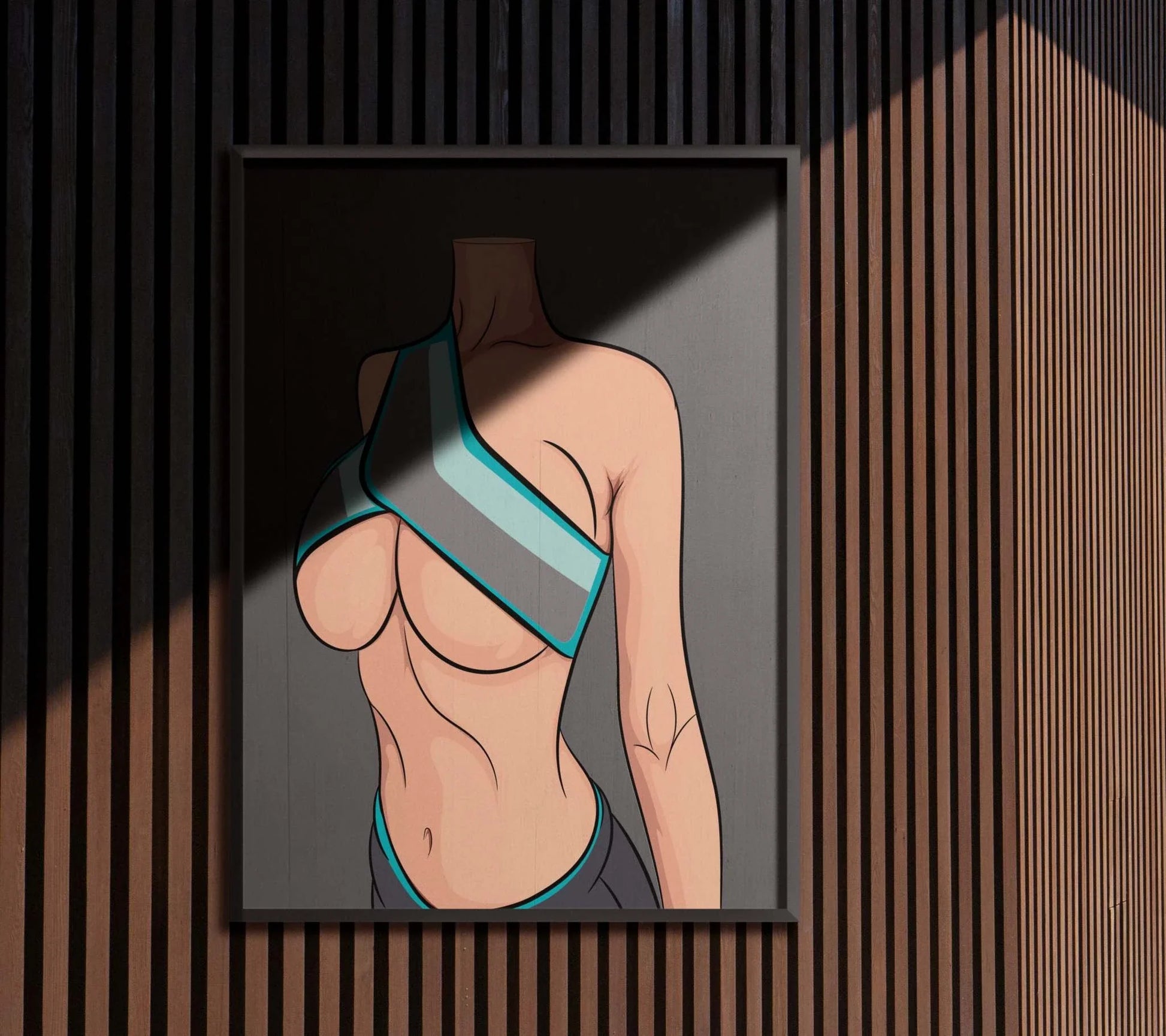 Digital art featuring Model 22, showcasing a lifelike athletic figure in a modern top with bold lines. Ideal for fitness-themed projects and digital storytelling.