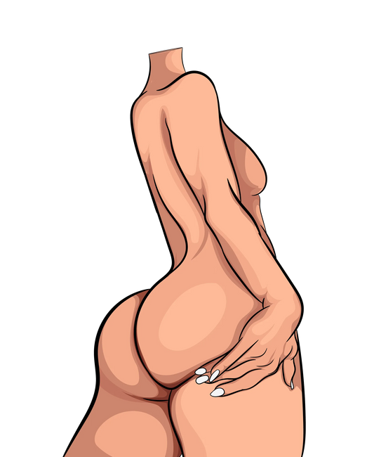 Bold and curvy digital female figure, Model 23, perfect for creative projects and customizable art.