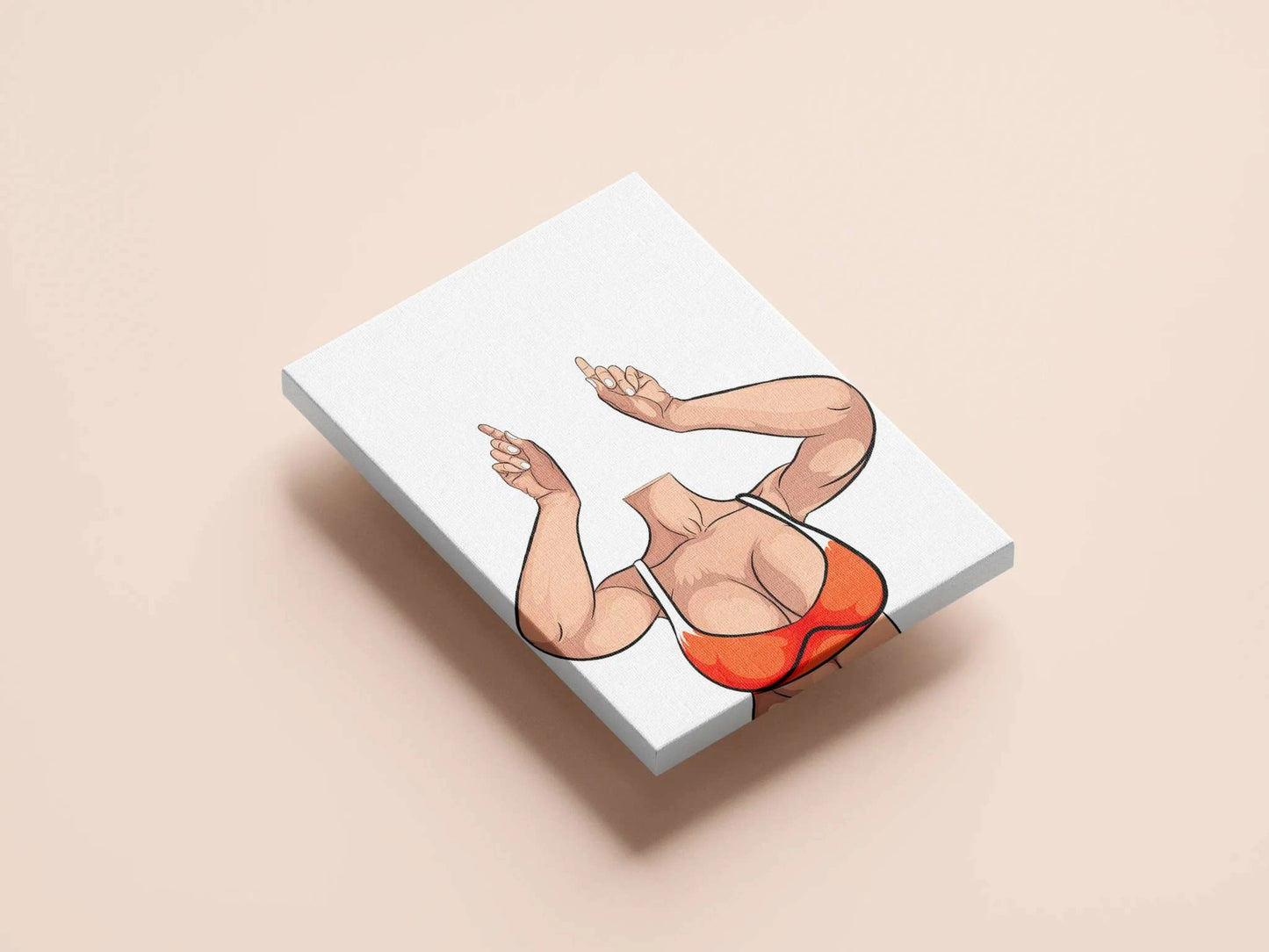 Model 28 - Baked Art pop art digital download featuring vibrant orange top and bold lines.