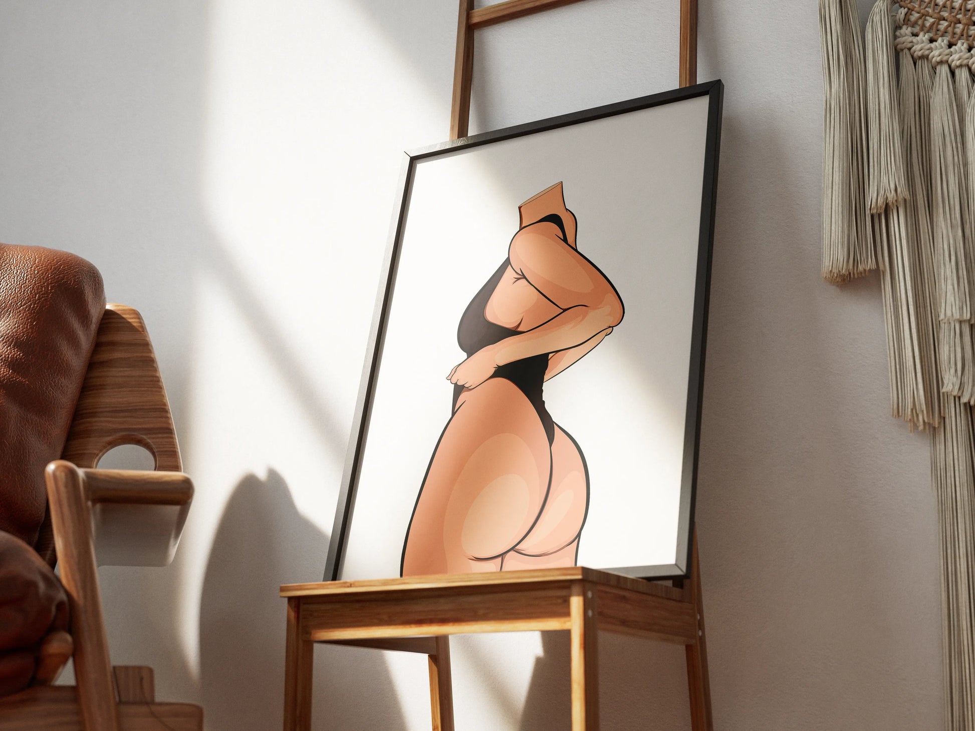 Digital pop art print "Model 30 - Baked Art" with bold curves in a minimalist style.