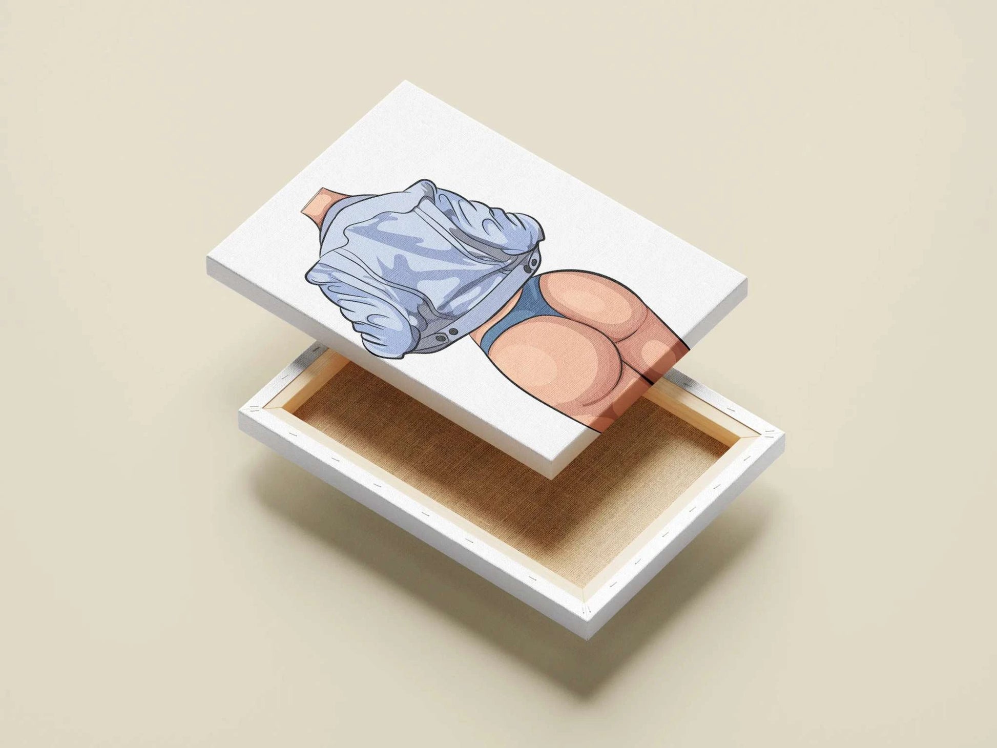 Model 33 - Baked Art digital illustration on canvas lid with open storage box.