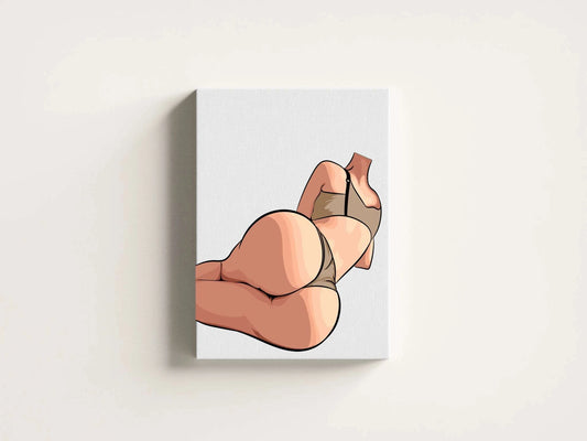 Modern minimalist digital art of a figure in lingerie, Model 34 - Baked Art.