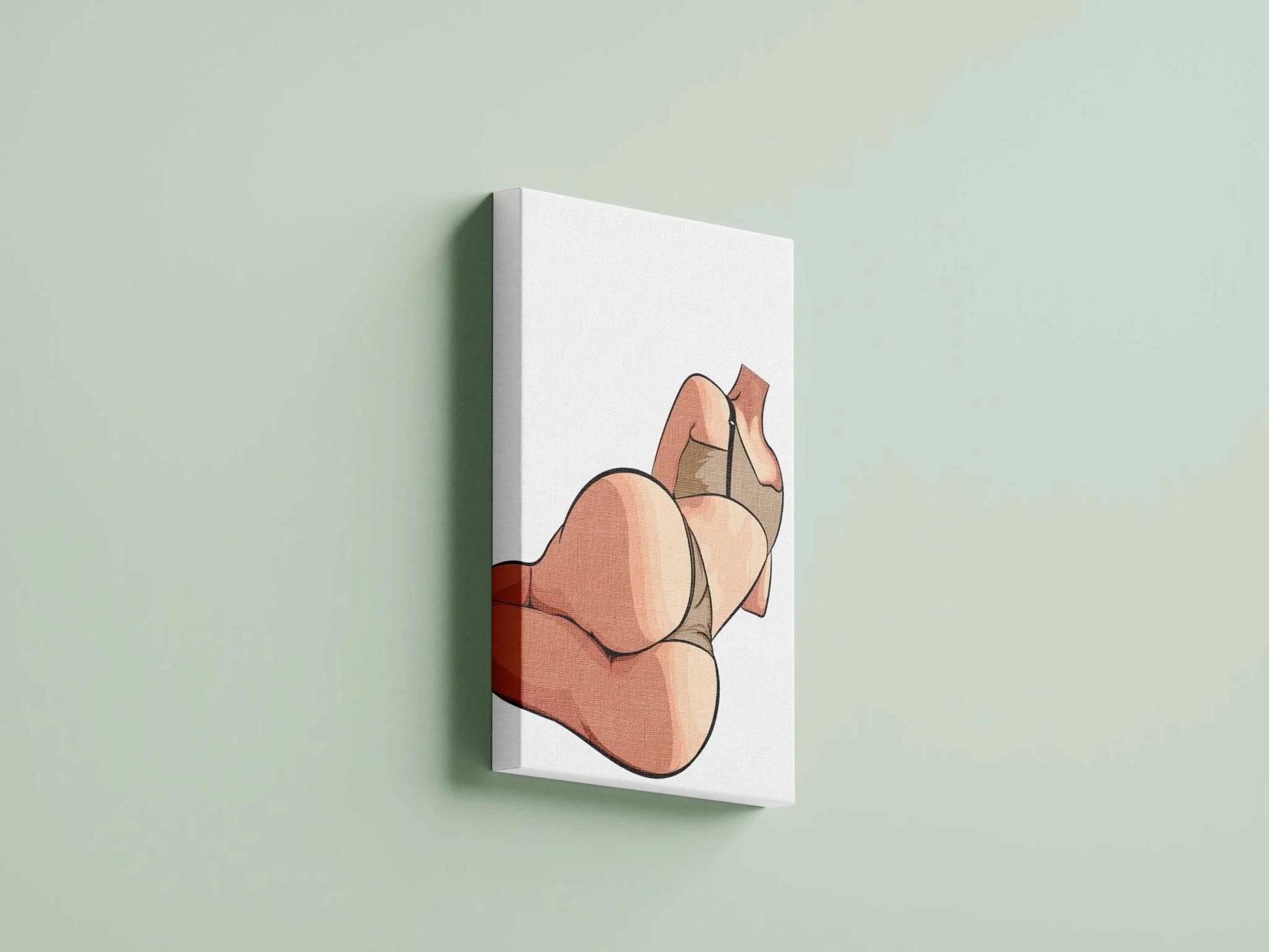 Model 34 - Baked Art, minimalist digital artwork with bold lines and smooth shading on canvas.