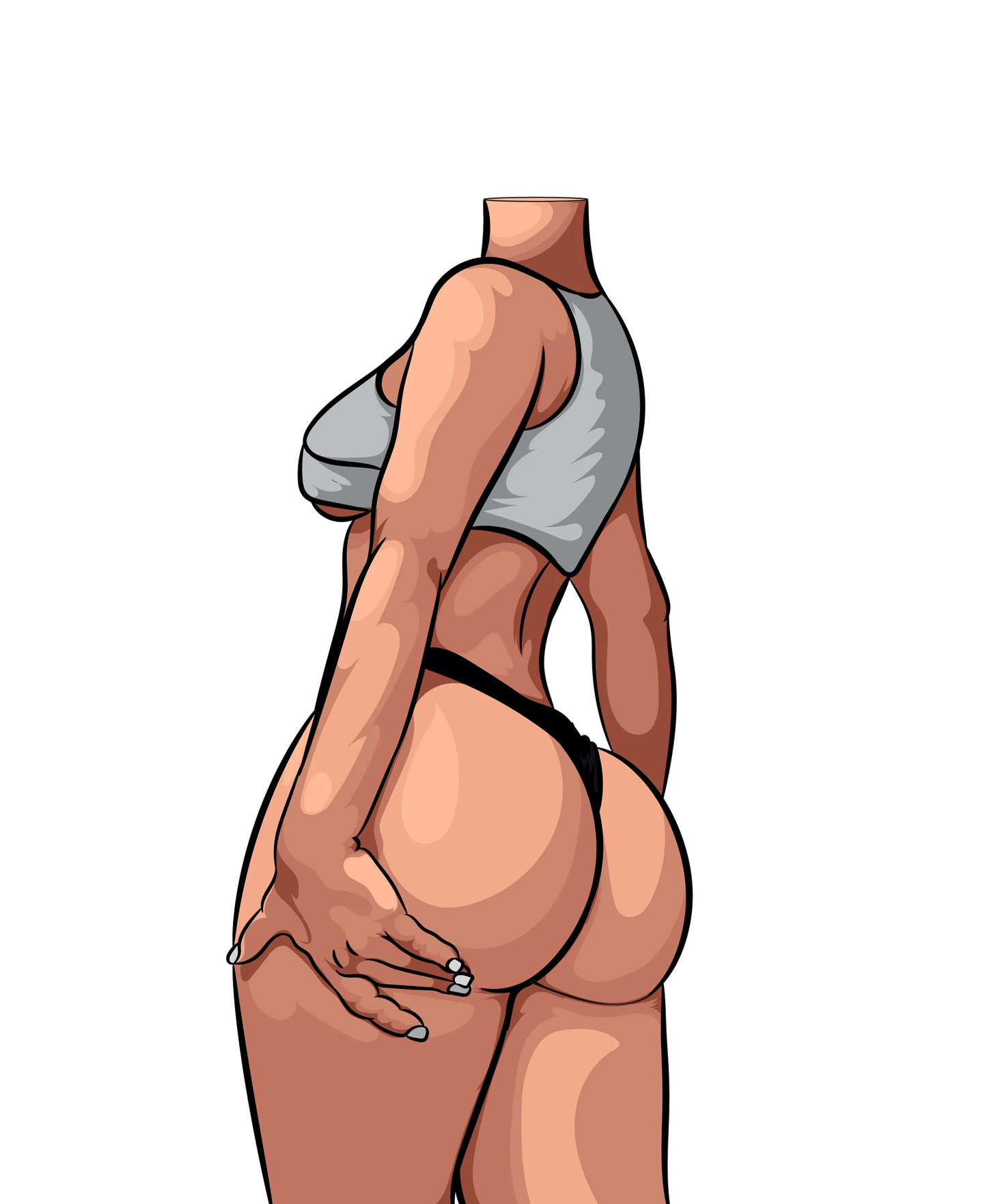 Model 35 - Baked Art digital illustration highlighting female form with bold lines and vibrant shading.