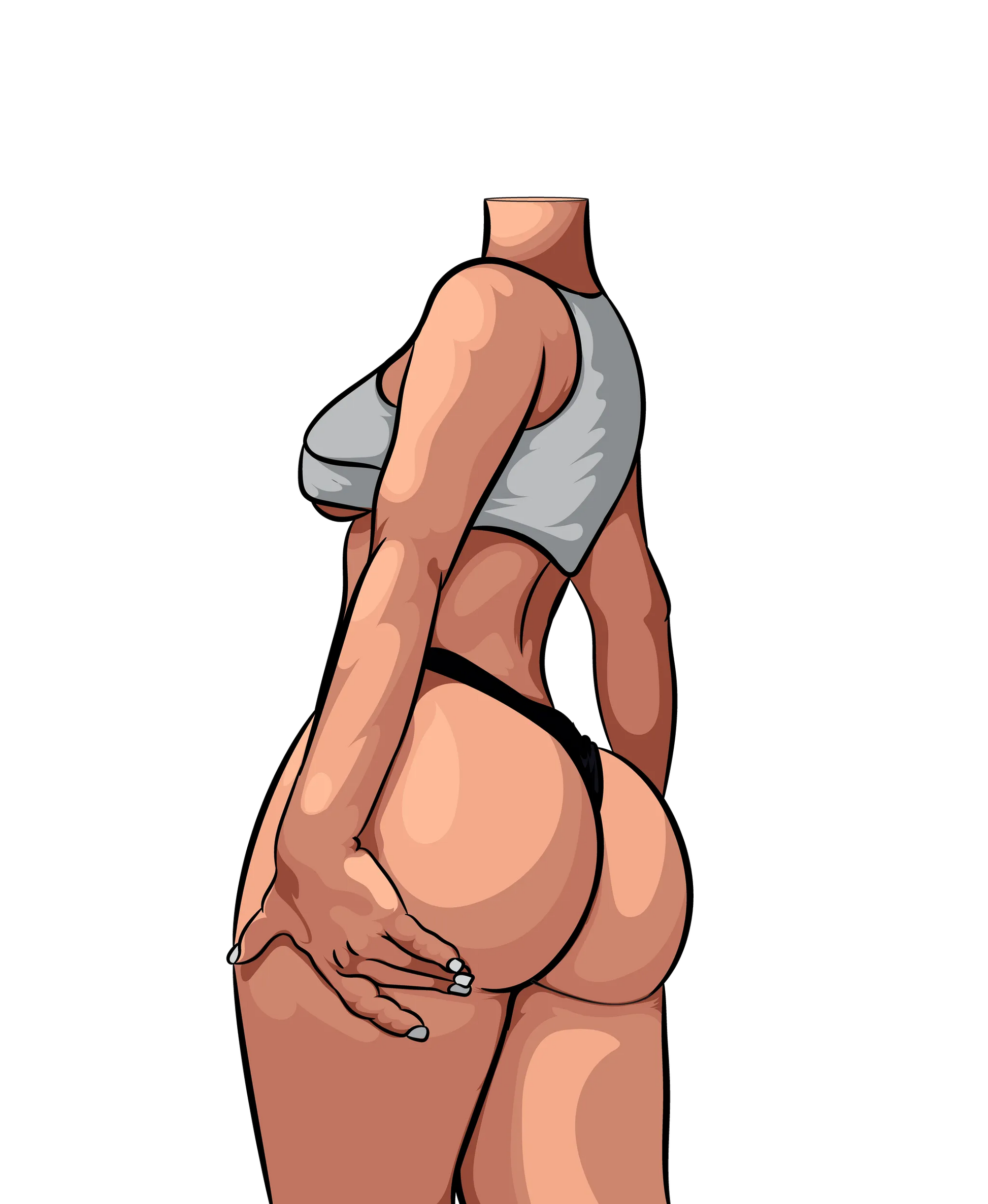 Model 35 - Baked Art digital illustration highlighting female form with bold lines and vibrant shading.