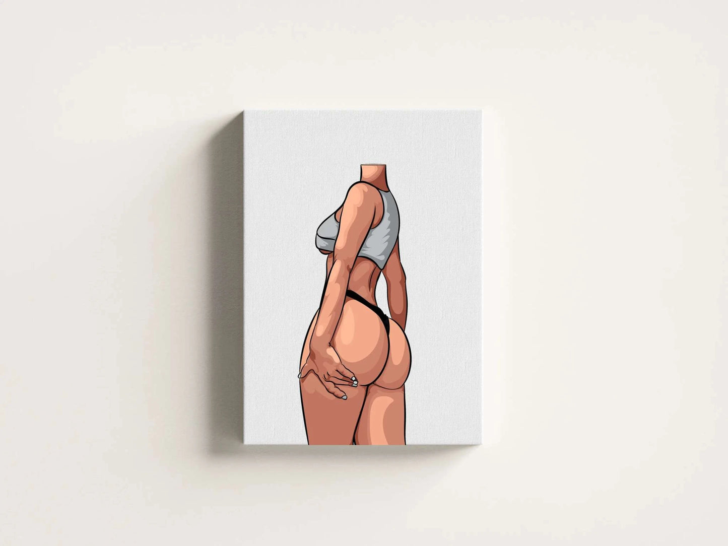 Digital illustration of female form emphasizing sleek curves and bold lines, "Model 35 - Baked Art".
