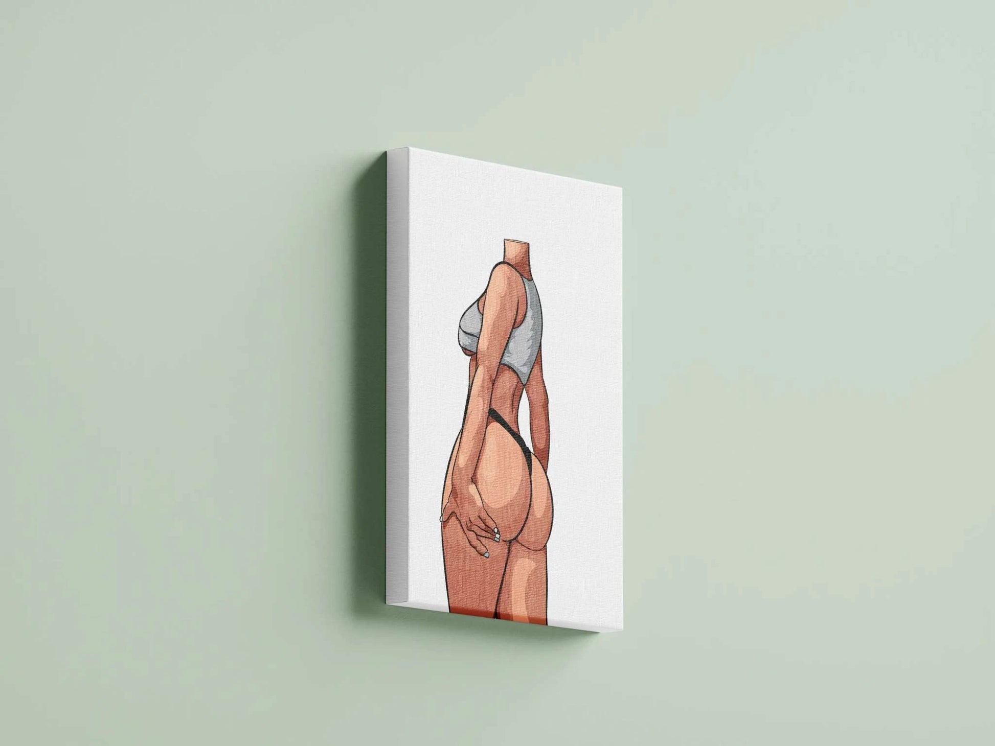 Digital illustration of a female form with bold lines and vibrant shading, Model 35 - Baked Art.