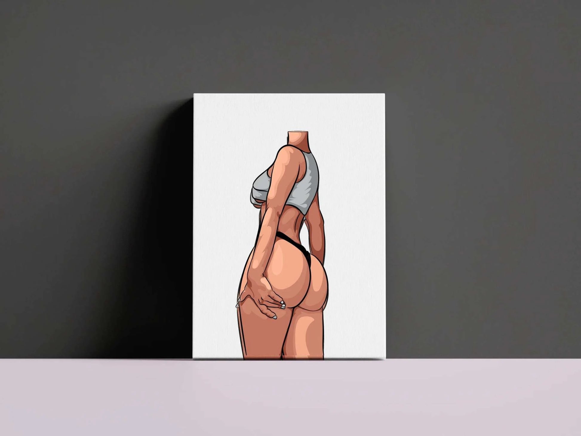 Digital illustration of a female form with bold lines and vibrant shading, Model 35 - Baked Art.